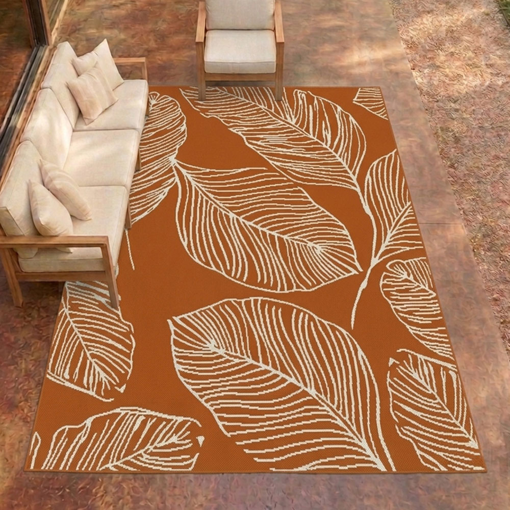 Portland Rugstyle Terracotta Leaf Rug 200 x 290cm Image 1