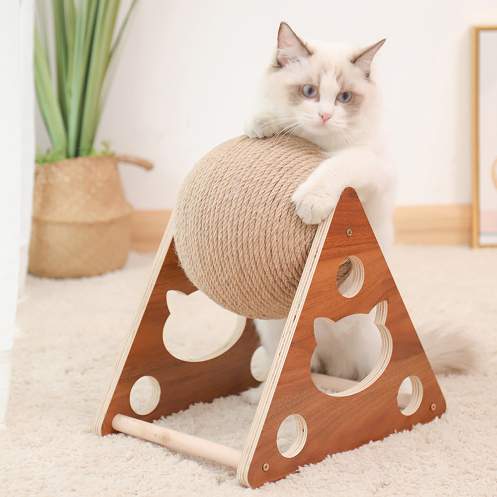 H&O Direct Natural Sisal Cat Scratching Ball Toy Image 2
