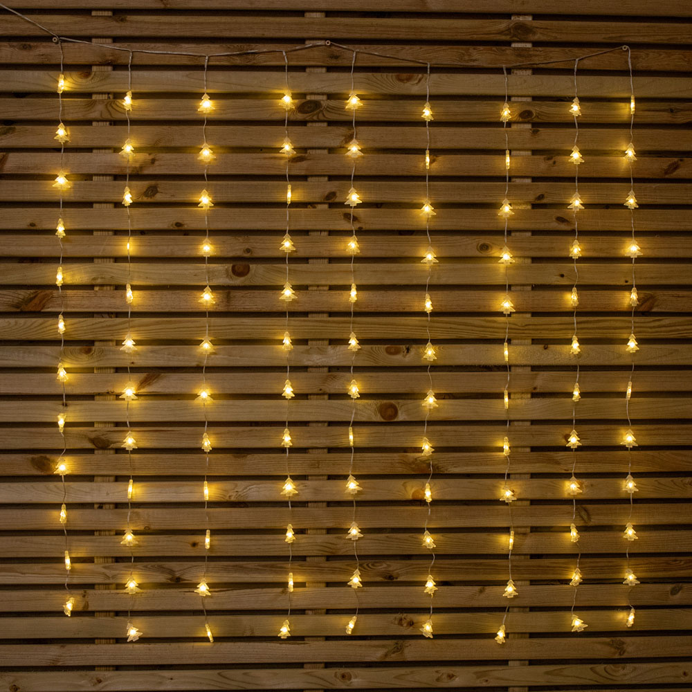 Samuel Alexander 108 Warm White LED Christmas Tree Curtain Lights 1.2 x 1.2m Image 1