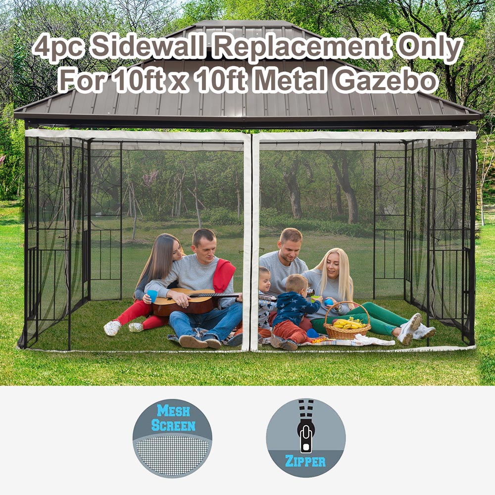 Outsunny 3 x 3m Mesh Mosquito Netting Screen Wall Image 7