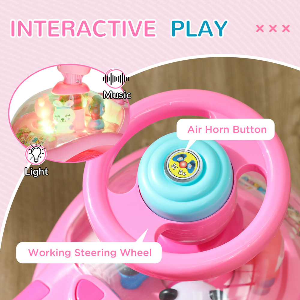 AIYAPLAY Pink Foot to Floor Ride On Toy Image 5