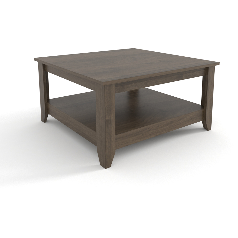Decorotika Lea Single Shelf Walnut Coffee Table Image 2