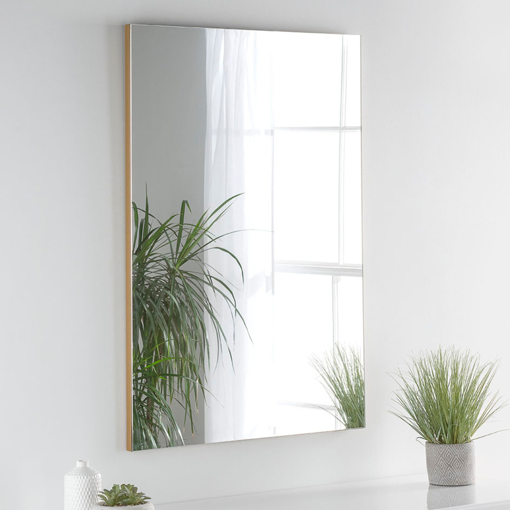Yearn Seamless Gold Rectangle Wall Mirror 90 x 60cm Image 2