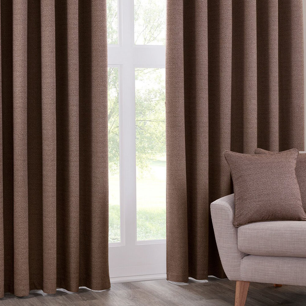 Crofton Eyelet Curtain - Chocolate / 183cm / 168cm Image 6
