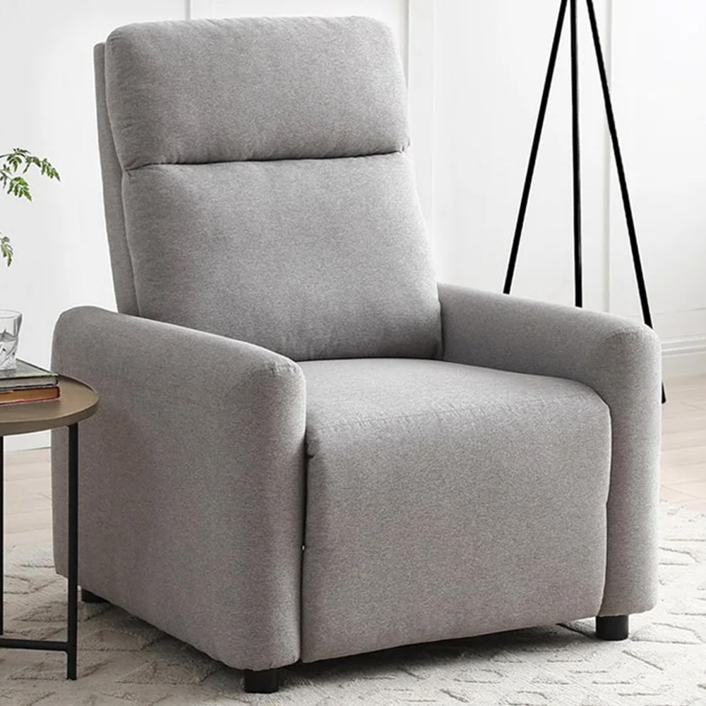Owen Grey Herringbone Recliner Chair Image 1