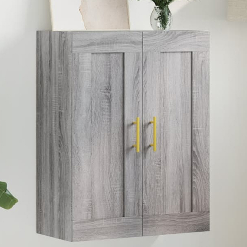vidaXL 2 Door Grey Sonoma Wall Mounted Cabinet Image 1
