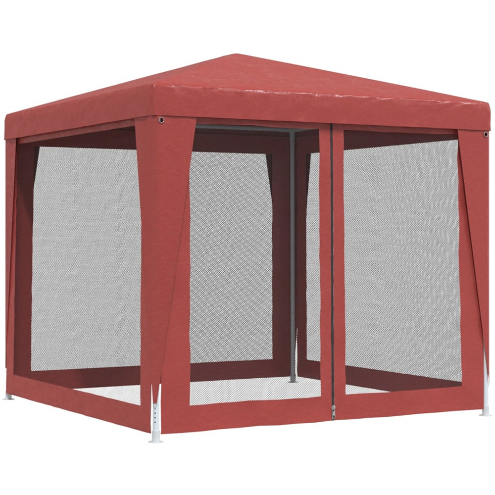 vidaXL 2.5 x 2.5m Red Party Tent with 4 Mesh Sidewalls Image 5