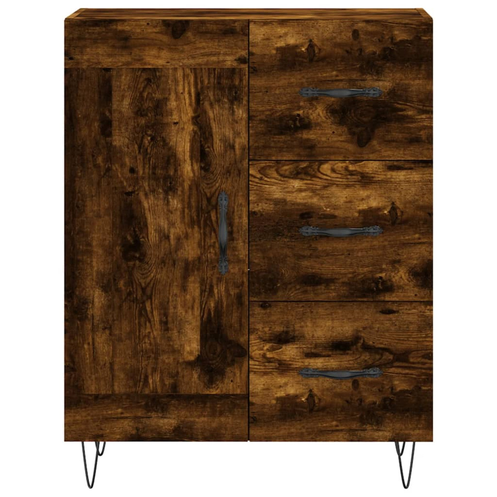 vidaXL 3 Door 3 Drawer Smoked Oak Highboard Image 8