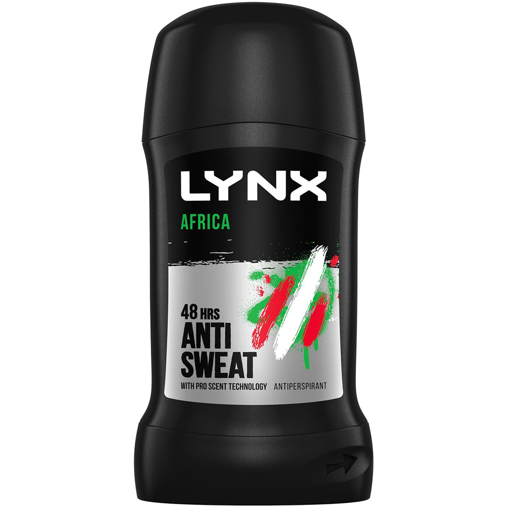 Lynx Africa 48H Anti-Sweat Anti-Perspirant Deodorant Stick 50ml 3 Pack Image 2