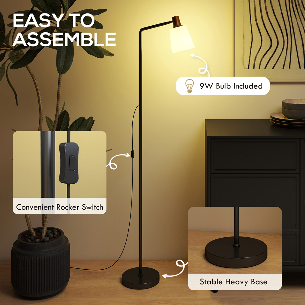 Portland Rotatable Head LED Black Floor Lamp Image 8