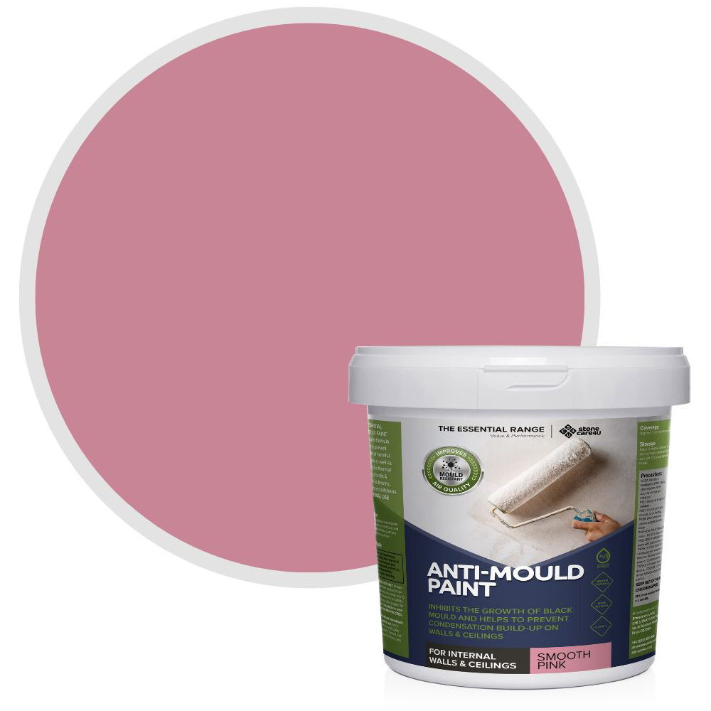StoneCare4U Essential Walls & Ceilings Smooth Pink Matt Anti Mould Paint 5L Image 1