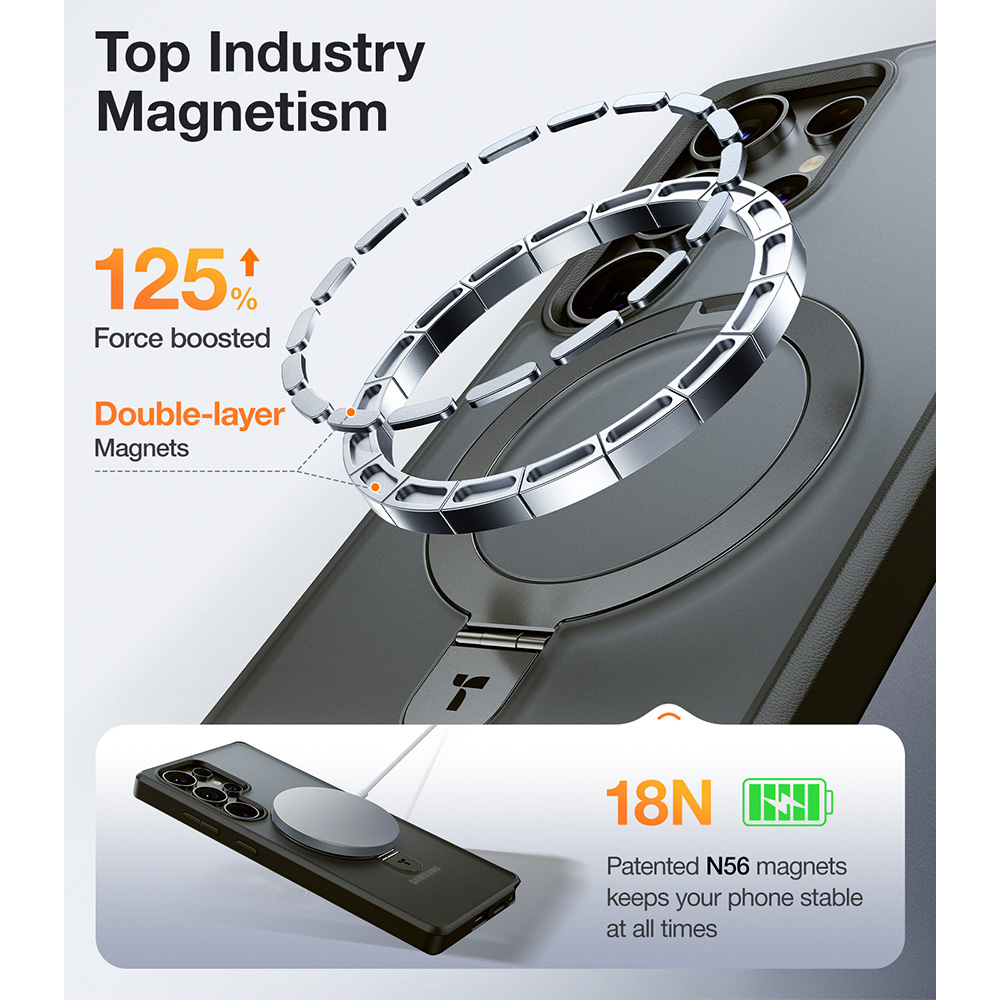 Torras Ostand Black Samsung S25 Ultra Phone Case Image 3