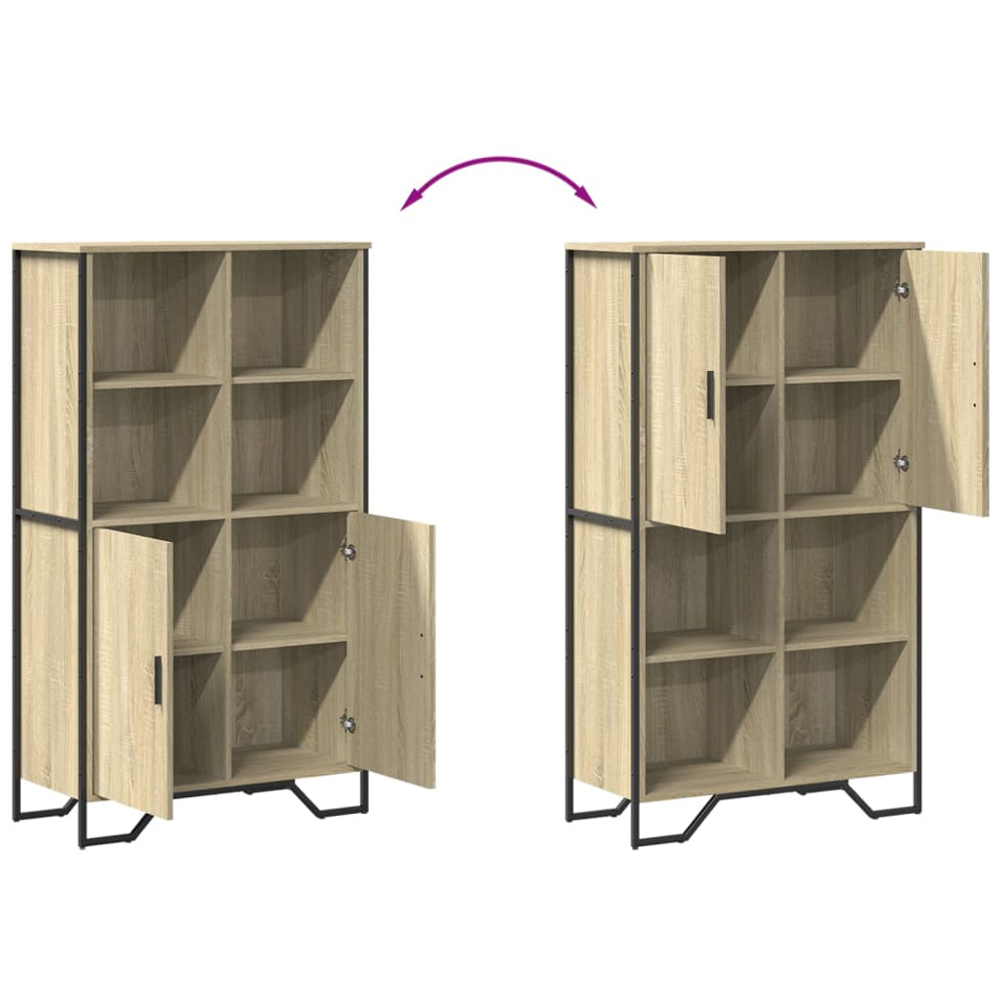vidaXL 2 Door 4 Shelf Sonoma Oak Highboard Image 7