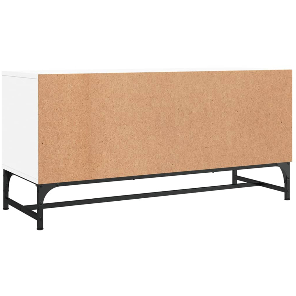 vidaXL 2 Glass Door 2 Shelf White TV Cabinet Image 7
