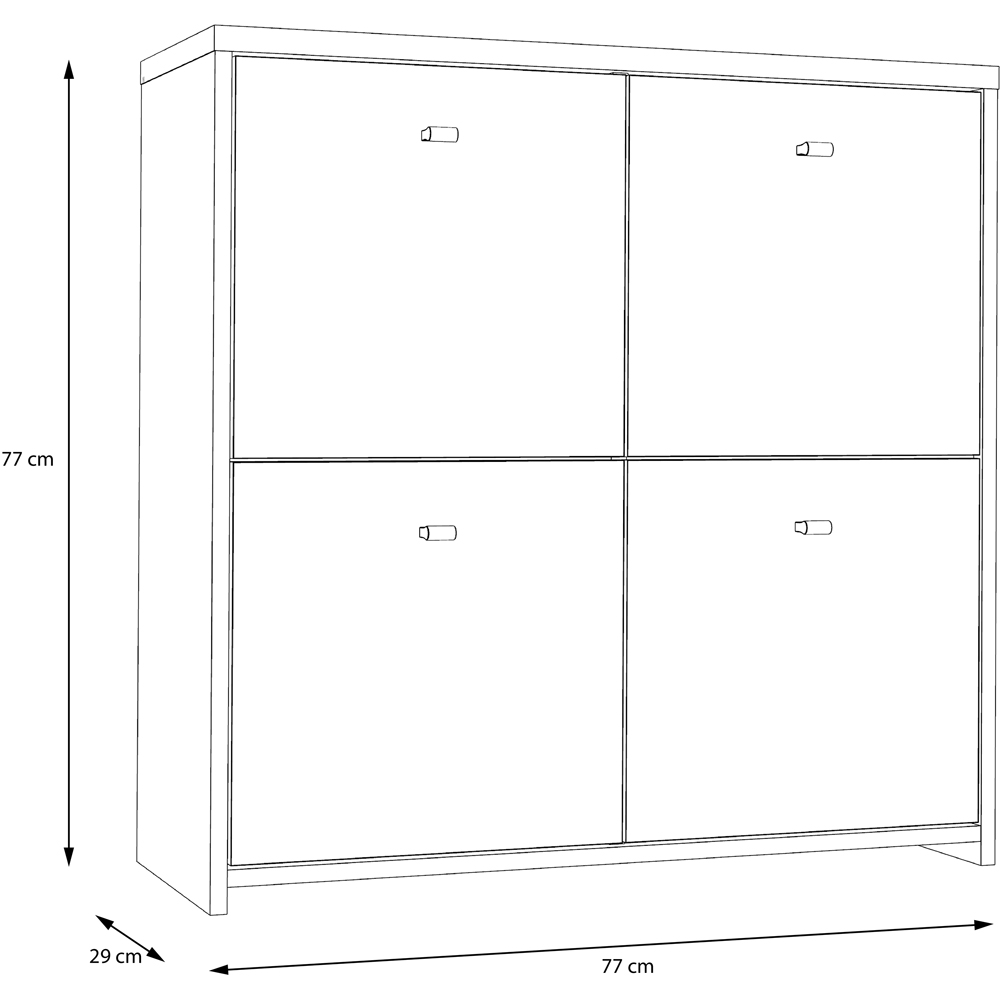 Florence Best 4 Doors Artisan White Oak Effect Storage Chest Image 8