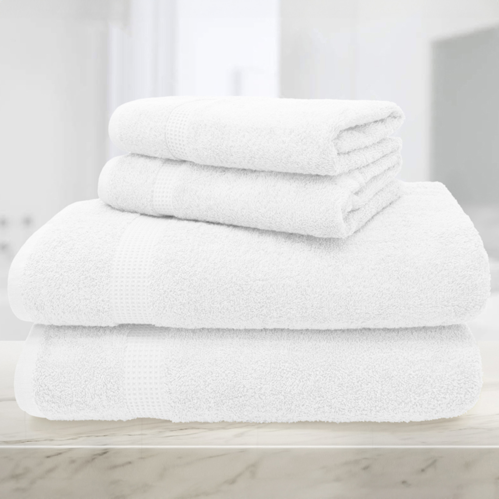 Mayfair Egyptian Cotton White Bath Towel Set of 2 Image 3