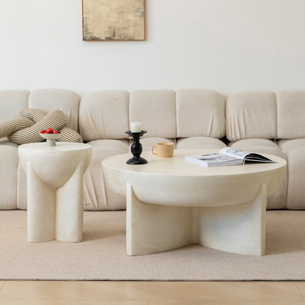 Desser Naples Concrete Effect Round Coffee Table Image 7
