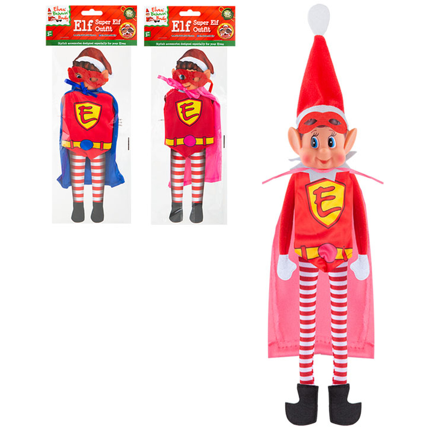 Single Red Super Elf Outfit in Assorted styles Image 2