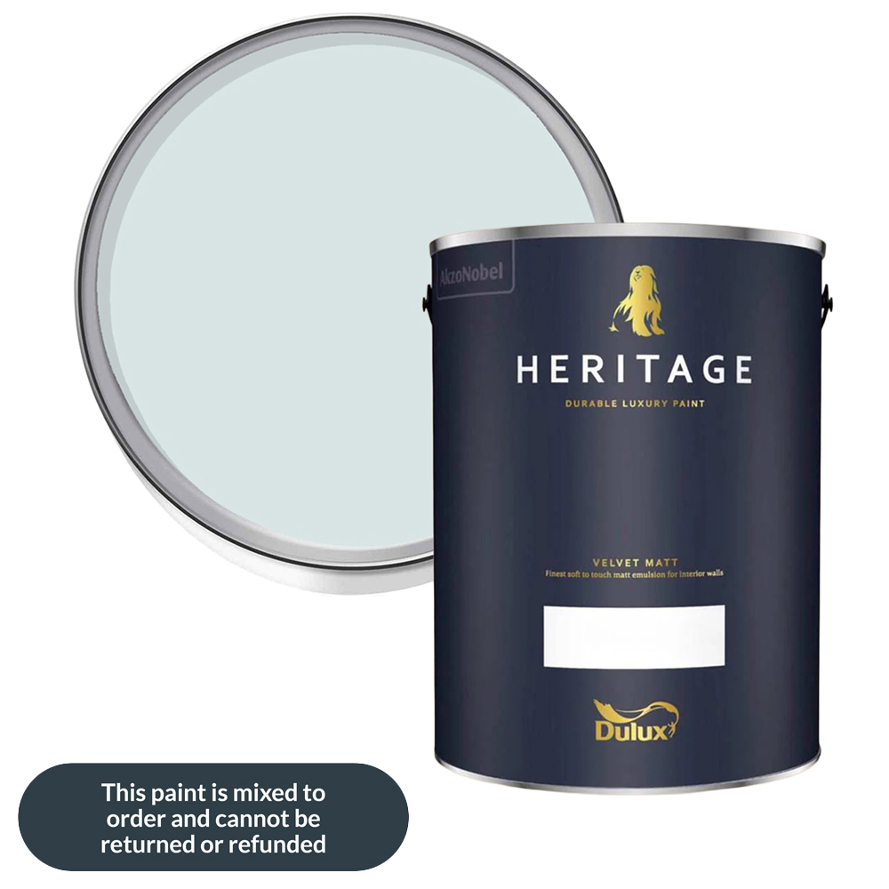 Dulux Heritage Walls and Ceilings Clear Skies Velvet Matt Emulsion Paint 5L Image 1