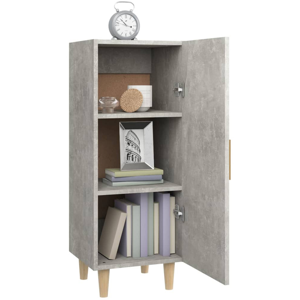 vidaXL Single Door Concrete Grey Wooden Sideboard Image 5