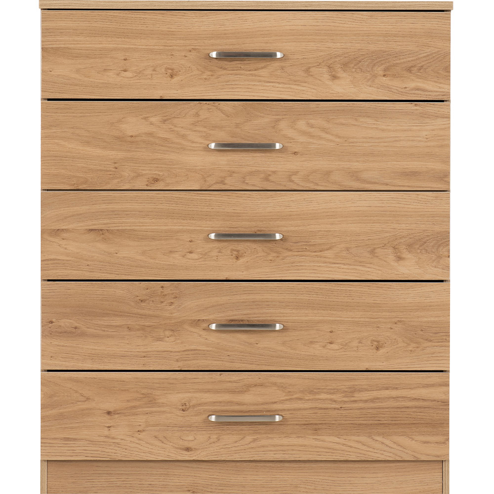 Seconique Dakota 5 Drawer Oak Effect Storage Chest Image 3
