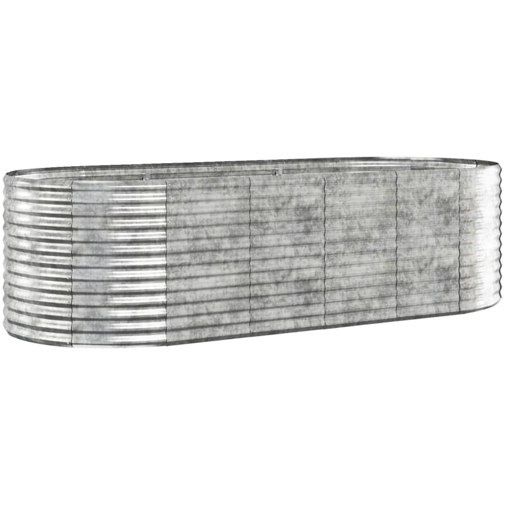 vidaXL Silver Galvanised Steel Raised Garden Bed 68 x 249 x 100cm Image 1