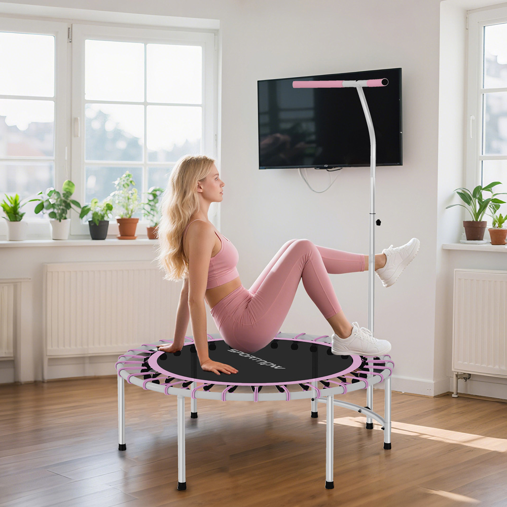 SPORTNOW 3.3ft Purple Fitness Trampoline with Adjustable Handle Image 3