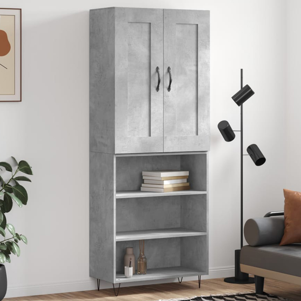 vidaXL 2 Door 3 Shelf Grey Sonoma Highboard Image