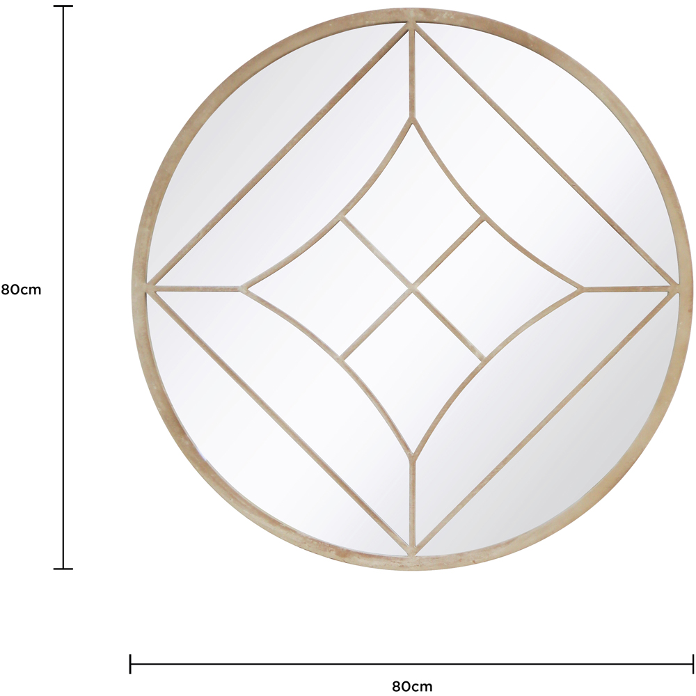 Charles Bentley Lisbon Cream Sand Effect Round Wall Mirror Image 8