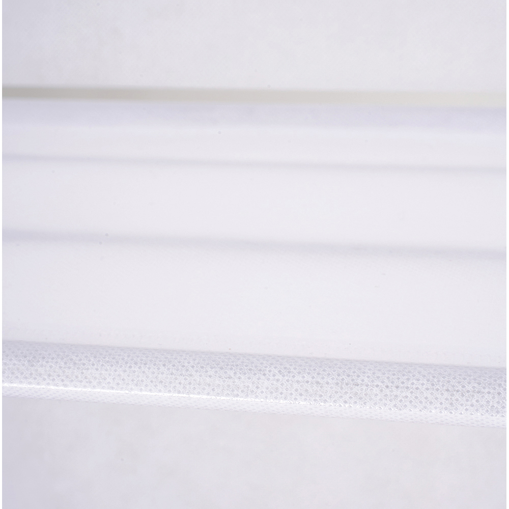 Living and Home 4-Tier White Freestanding Portable Wardrobe with Double-Row Storage and Curtain Image 6