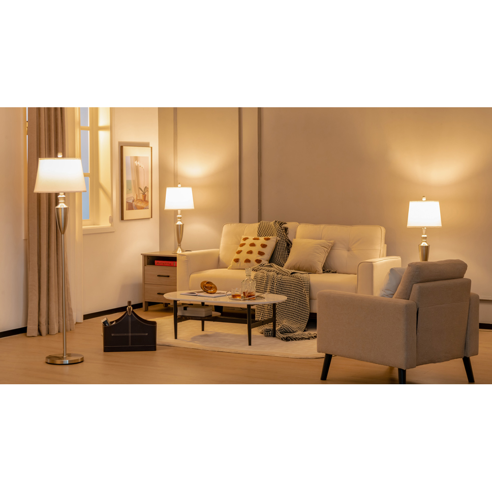 Costway 2 Seater Beige Corner Sofa with Cushions Image 4