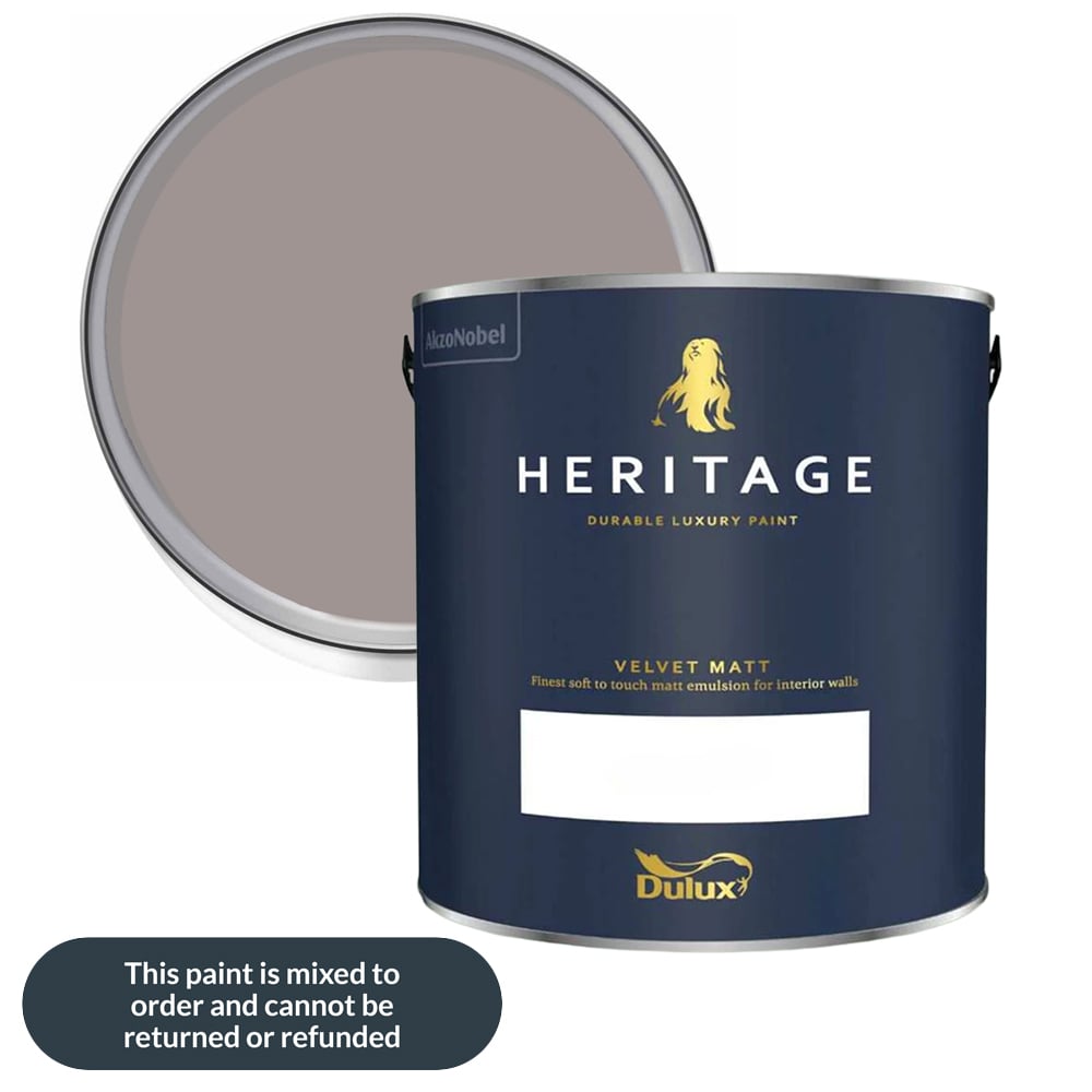 Dulux Heritage Walls and Ceilings Terra Ombra Velvet Matt Emulsion Paint 2.5L Image 1