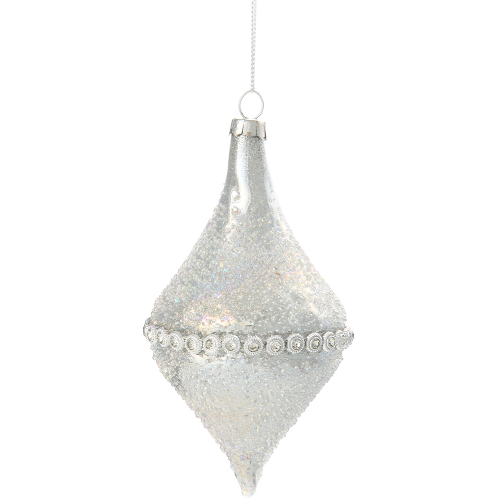Jewelled Detail Droplet Silver Image 1