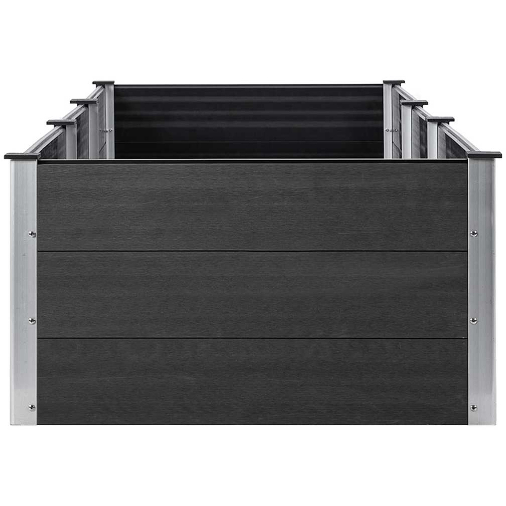 vidaXL Grey Wood Plastic Composite Raised Garden Bed 300 x 100 x 54cm Image 3