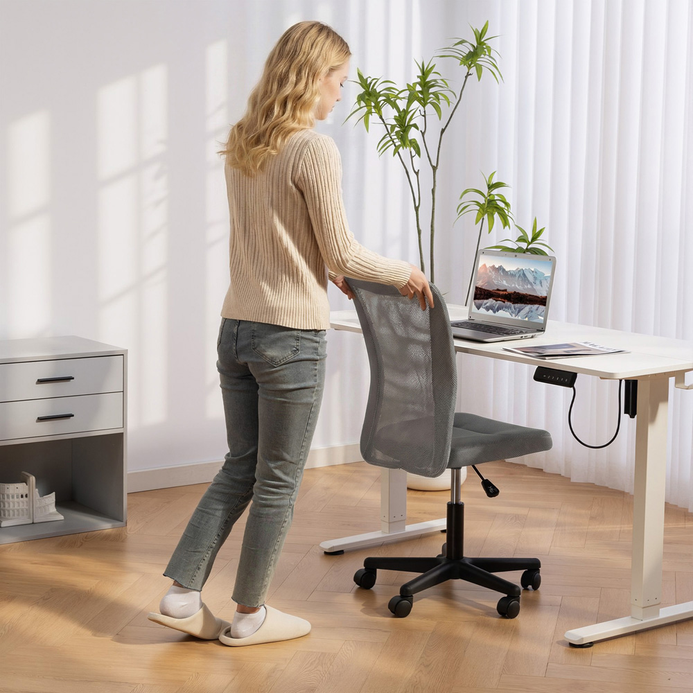 Vinsetto Grey Adjustable Armless Swivel Office Chair Image 6