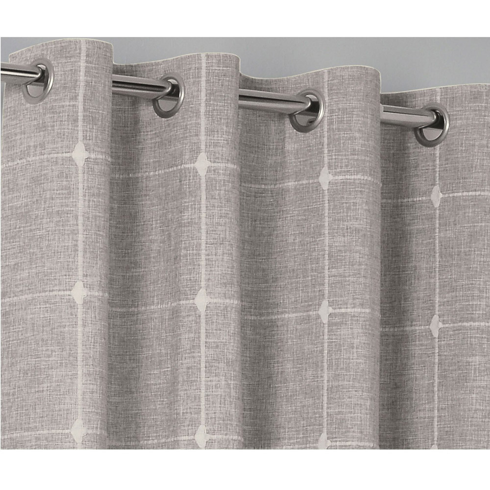 Divante Natural Salcombe Linen Check Curtains 183 x 168cm Image 3