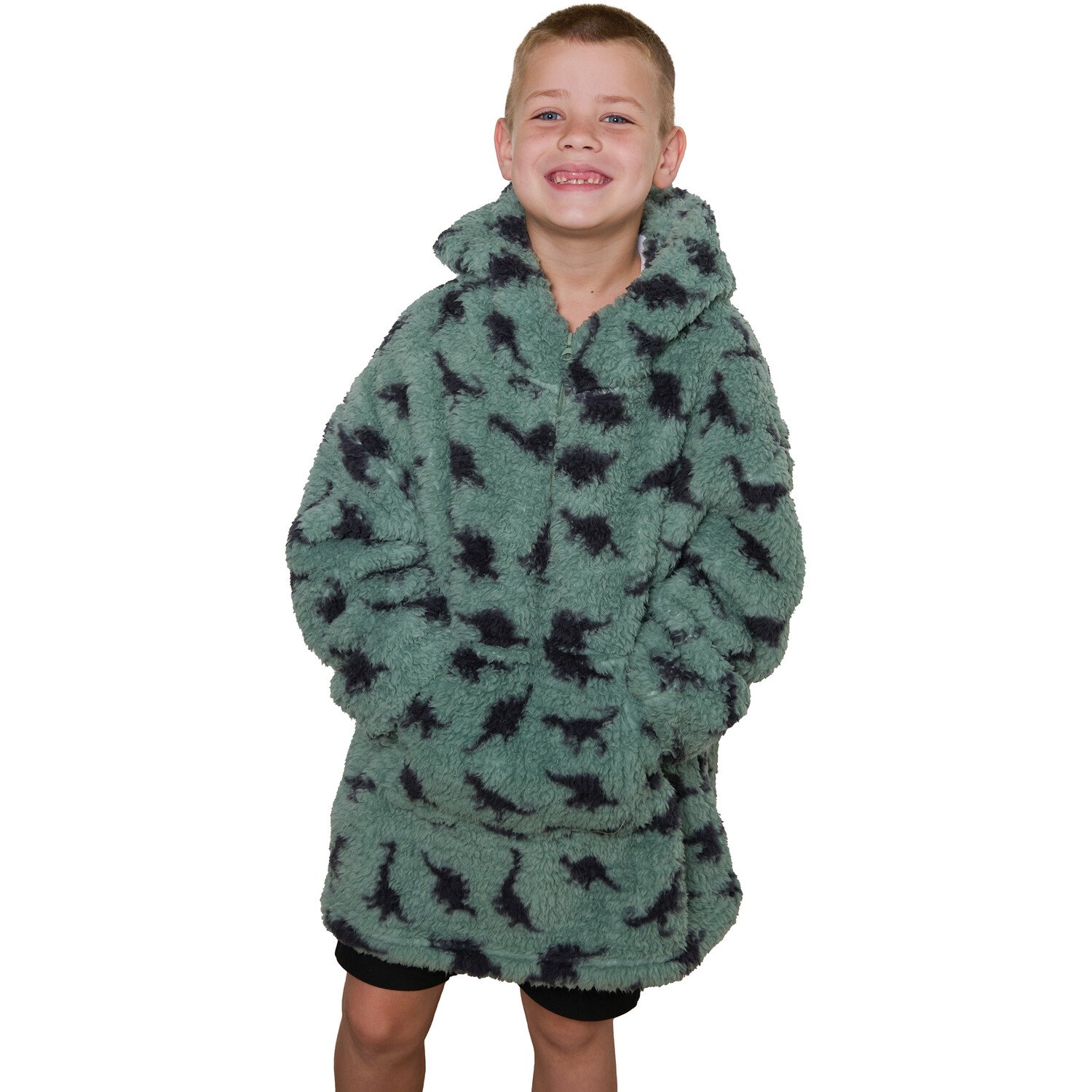 Kids Printed Sherpa Zip Hoodie Image 14