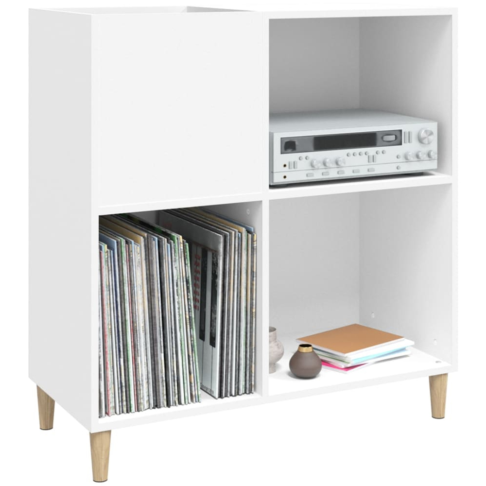 vidaXL 3 Shelf White Record Cabinet Image 4