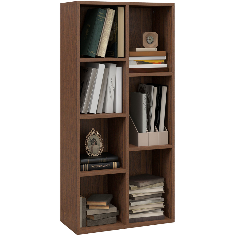 Portland 7 Shelf Walnut Bookcase Image 2