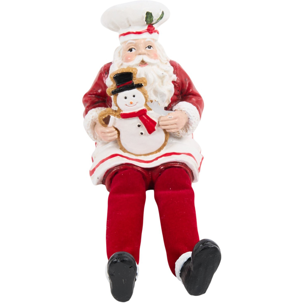 Shelf Sitting Chef Santa Decoration Image 3