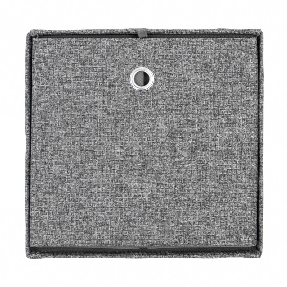 JVL Chroma Grey Foldable Cube Organiser Box with Lid Image 3