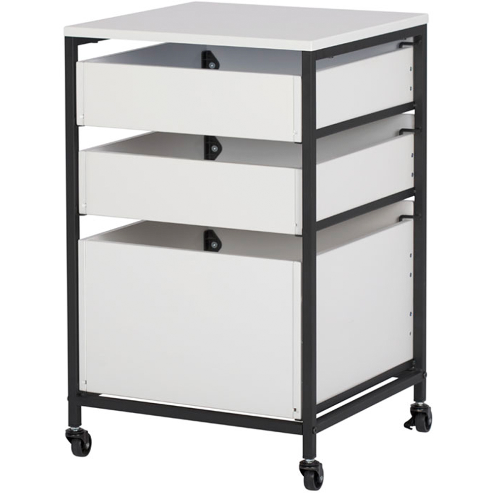 Sewing Online 10223 3 Drawer White with Black Frame Mobile Storage Organiser Image 4