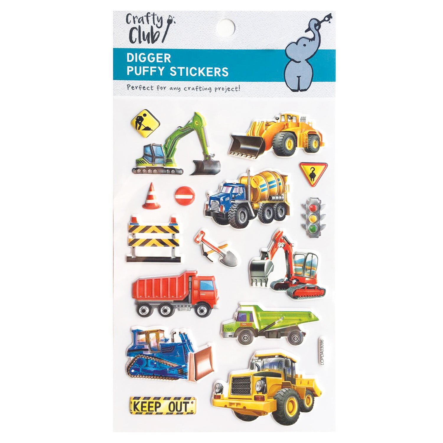 Crafty Club Car or Digger Puffy Stickers Image 2
