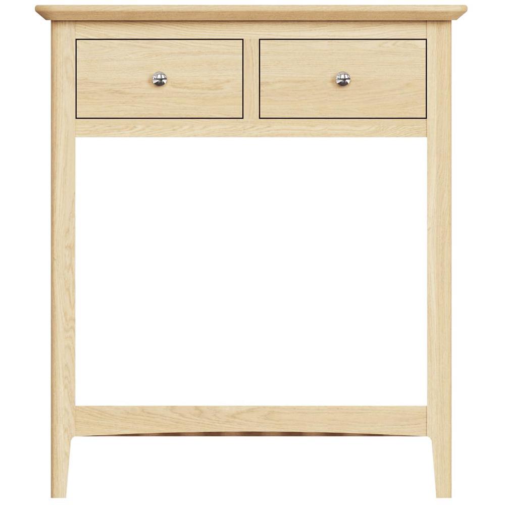 FWStyle 2 Drawer Single Shelf Natural Oak Ash Veneer Hallway Console Table Image 2