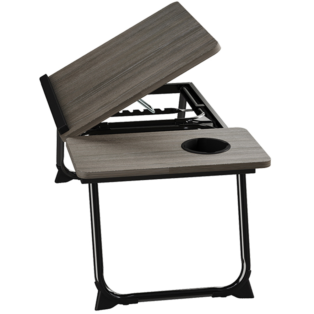 Living and Home Grey Wood Grain Foldable Laptop Bed Table Image 5