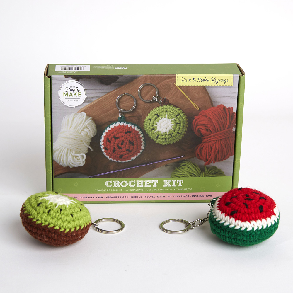 Simply Make Kiwi and Melon Key Ring Crochet Craft Kit Image 9