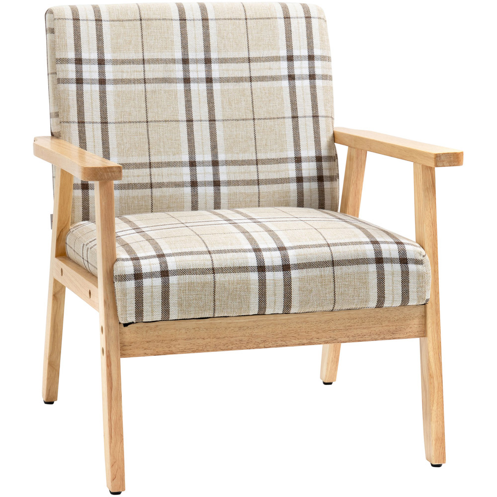 Portland Beige Linen Upholstered Accent Chair Image 2