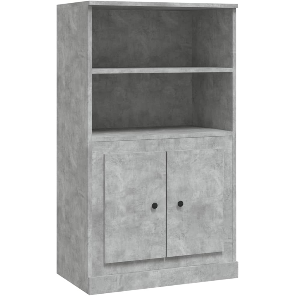 vidaXL 2 Door 2 Shelf Concrete Grey Highboard Image 2