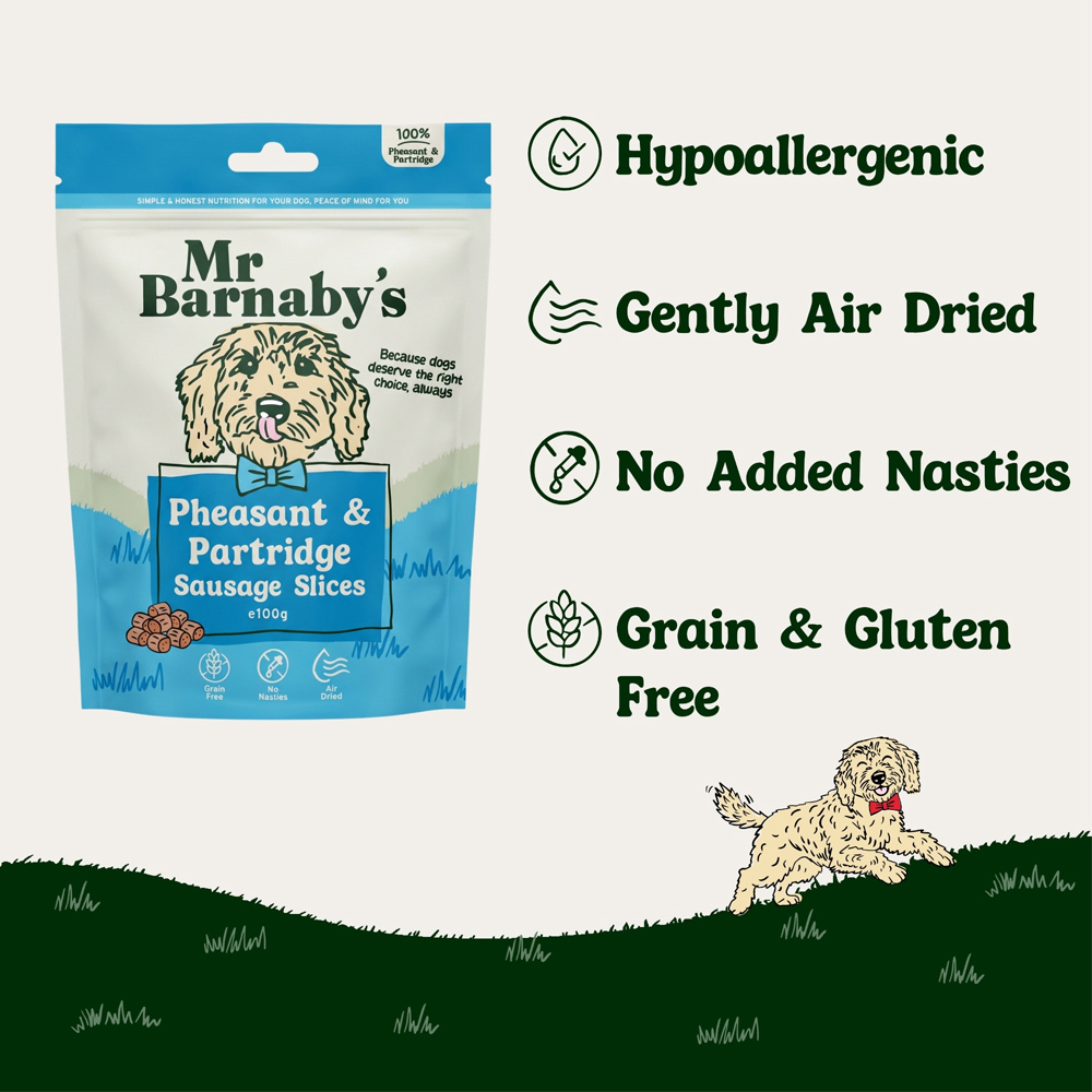 Mr Barnaby's Partridge & Pheasant Sausage Slices Dog Treats 100g 2 Pack Image 5
