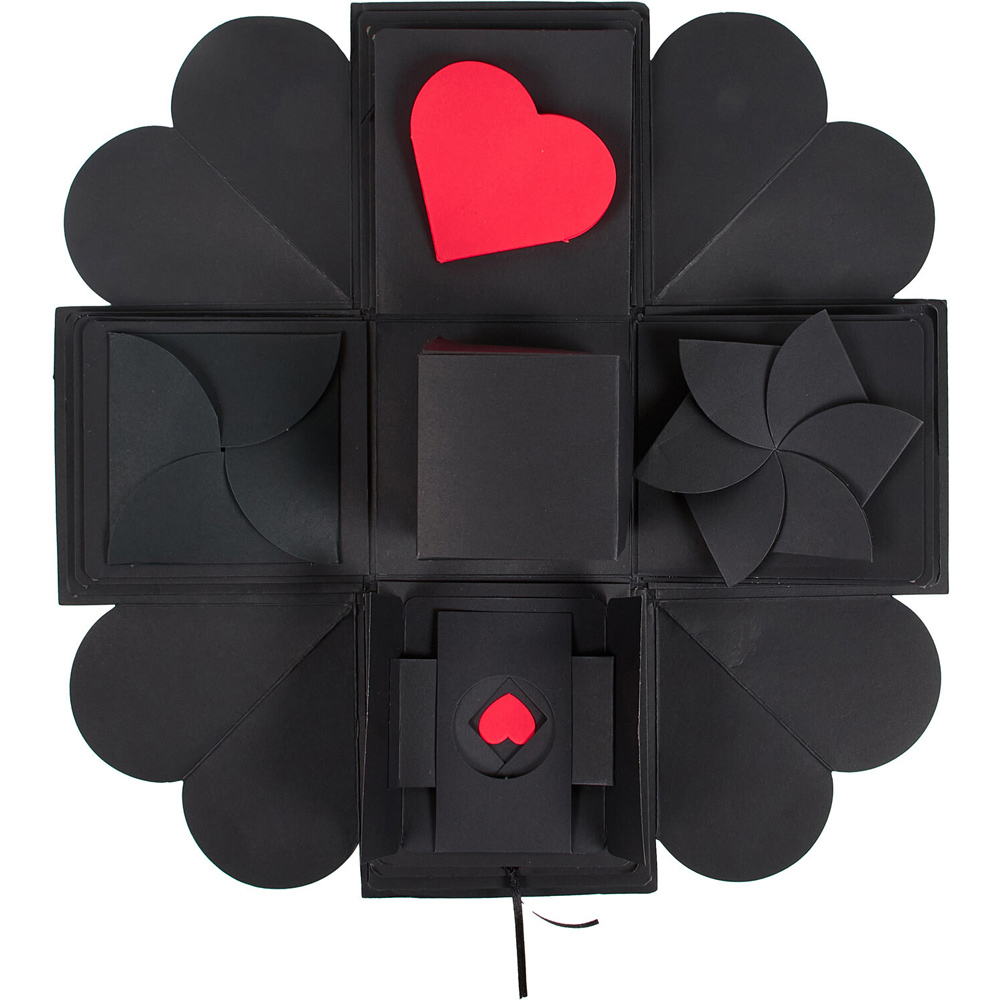 Do It Yourself Exploding Photo Gift Box Black Image 3